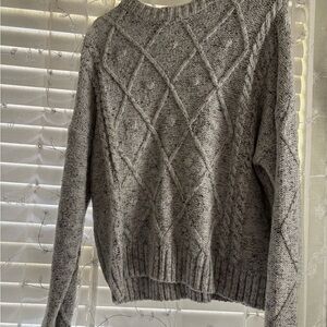 Gray Cable Knit Sweater